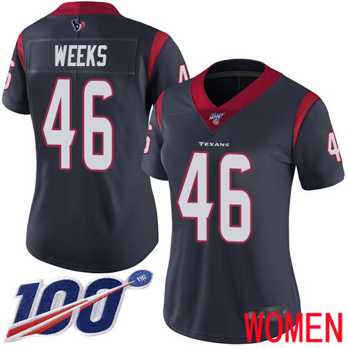 Houston Texans Limited Navy Blue Women Jon Weeks Home Jersey NFL Football #46 100th Season Vapor Untouchable